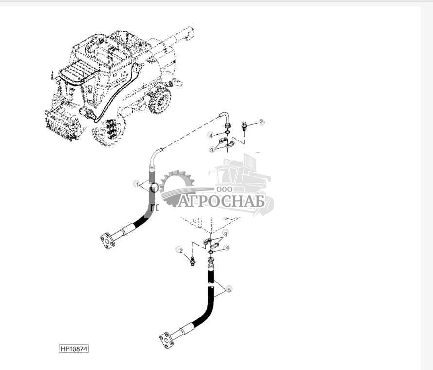 ШЛАНГИ ГИДРОСТАТИЧЕСКОГО ПРИВОДА, ВЕРХНИЕ (ПРИВОД НА ЧЕТЫРЕ КОЛЕСА) 